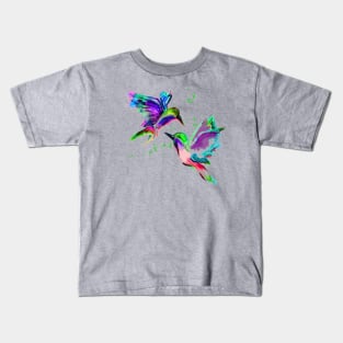 Hummingbird Watercolor Paint Splatter Bird Watcher Lover Gift Idea Her Kids T-Shirt